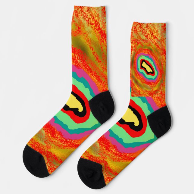 AFRO ART ABORIGINAL TYPE DESIGN SOCKEN (Linkes Detail)