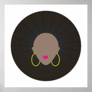 Afro Art   Modernes Design für Minimalistische Sil Poster