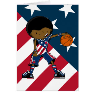 Afro-Basketball-Spieler-Karte