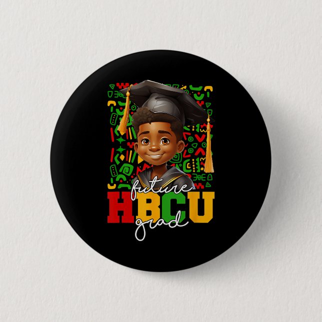 Afro Black Boy Uni-Abschluß Future Hbcu Grad Button (Vorderseite)