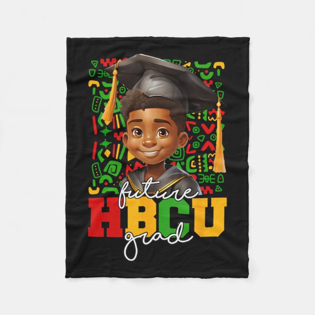Afro Black Boy Uni-Abschluß Future Hbcu Grad Fleecedecke (Vorderseite)