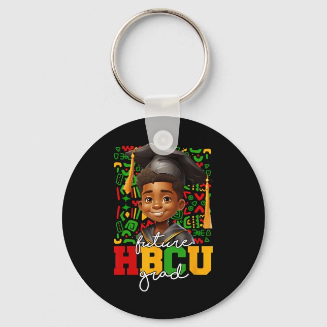 Afro Black Boy Uni-Abschluß Future Hbcu Grad Schlüsselanhänger (Vorderseite)