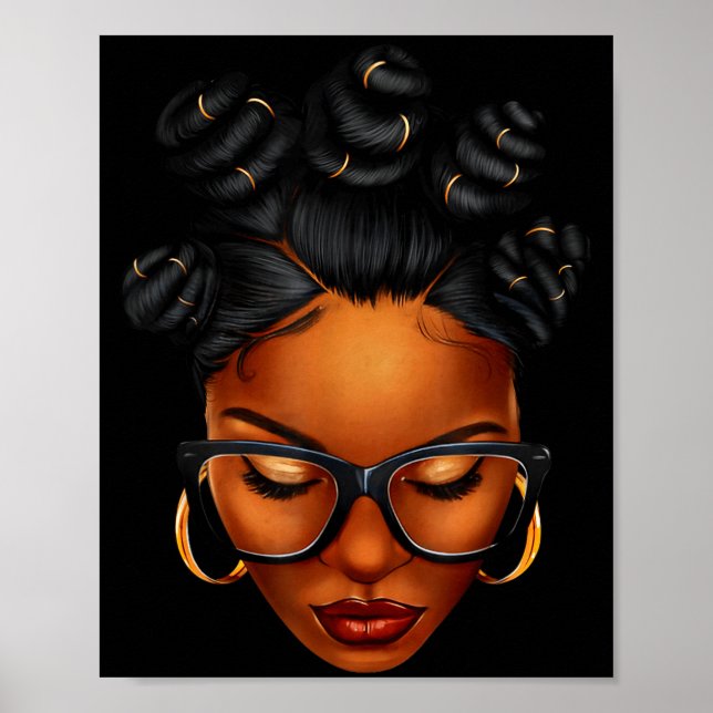 Afro Black Woman African Black History Month Melan Poster (Vorne)