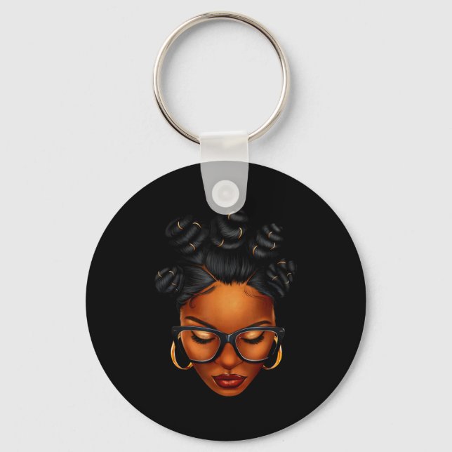 Afro Black Woman African Black History Month Melan Schlüsselanhänger (Vorderseite)