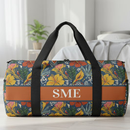 Afro Bohemian Monogram Floral Duffle Bag