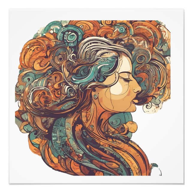 Afro Boho Queen - farbenfrohe Kunst Fotodruck (Vorne)
