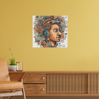 Afro Boho Queen - farbenfrohe Kunst Poster