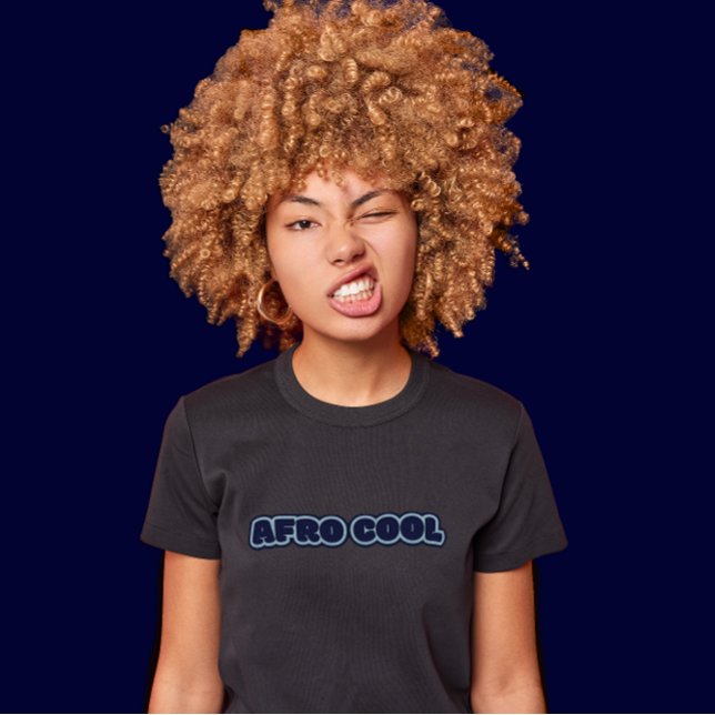Afro Cool - Grauer afrikanischer Frauentext T-Shirt (Afro Cool Text T Shirt)