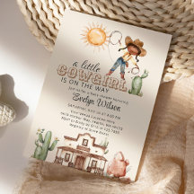 Afro Cowgirl Western Girl Ranch Cactus Baby Shower