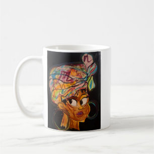 afro cup, Acrylwerk Kaffeetasse