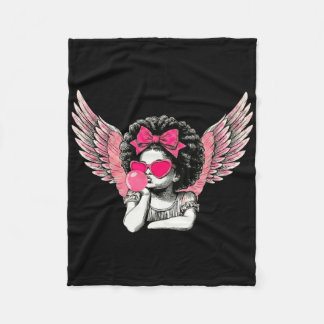 Afro Cupid With Sungles Blowing Bubble Gum Valenti Fleecedecke