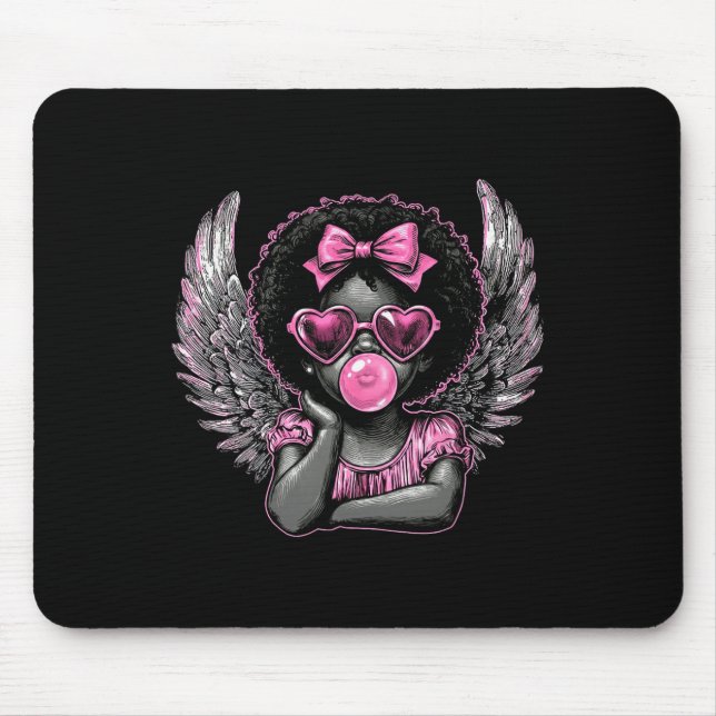 Afro Cupid With Sungles Blowing Bubble Gum Valenti Mousepad (Vorne)