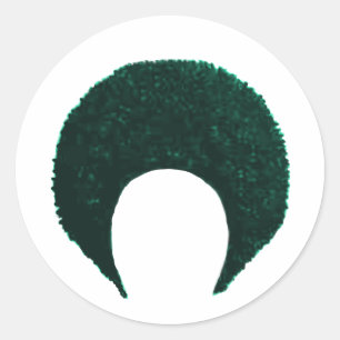 Afro cyan-blau die MUSEUM Zazzle Geschenke Runder Aufkleber