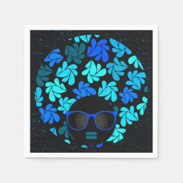 Afro Diva Aquamarin türkisfarbenes Party Serviette