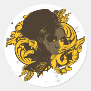 Afro-Diva-Aufkleber Runder Aufkleber