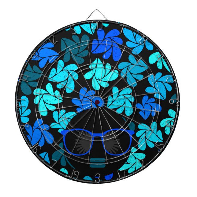 Afro Diva Blau  Dartscheibe (vorne)