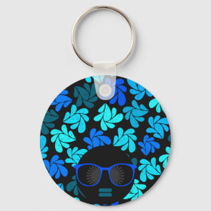 Afro Diva Blau  Schlüsselanhänger