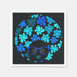 Afro Diva Blau Serviette