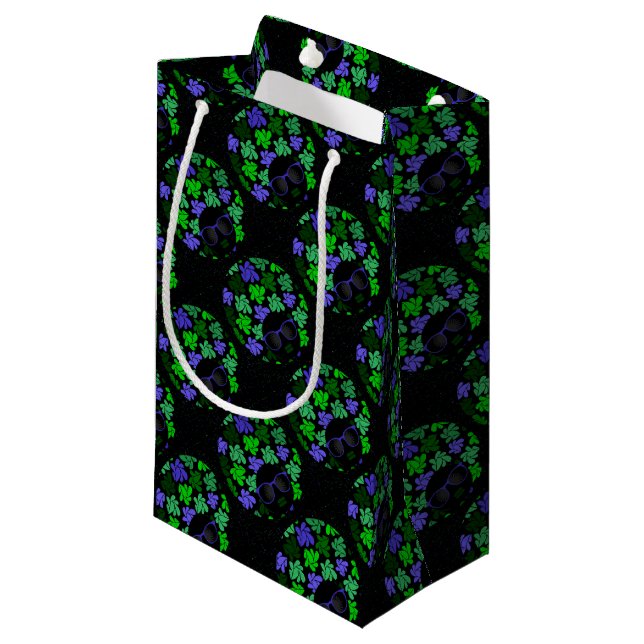Afro Diva Green & Blue Kleine Geschenktüte (Vorderseite Schrägansicht)