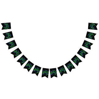 Afro Diva Green & Blue Party Dekorationen Wimpelkette
