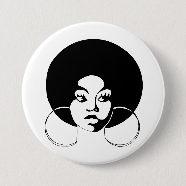 Afro-Diva-Knopf Button (Vorderseite)