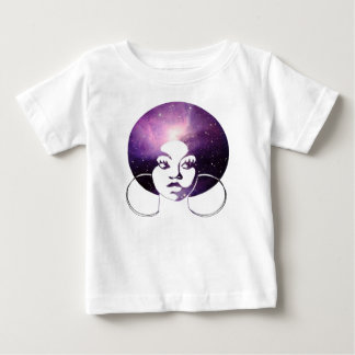 Afro Diva Lila Galaxy Girls Long Sleeve Ruffle T Baby T-shirt
