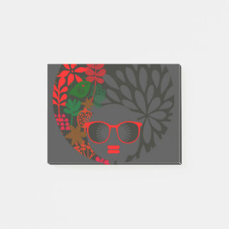 Afro Diva Red Green Slate Black Post-it Klebezettel