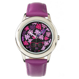Afro-Diva Rosa Lila Lavendel-Uhr Armbanduhr