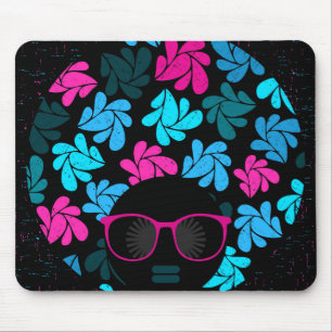 Afro Diva Türkis & Hot Pink Mousepad