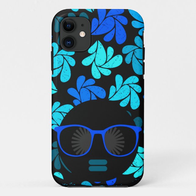 Afro Diva Turquoise Aquamarin Case-Mate iPhone Hülle (Rückseite)