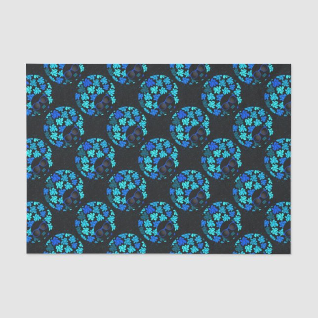 Afro Diva Turquoise Aquamarine Geschenkartikel Seidenpapier (Vorderseite)