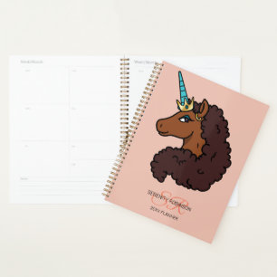 Afro-Einhorn Einzigartig Planer