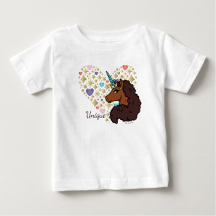 Afro-Einhorn   Einzigartiges Herz-Design Baby T-shirt