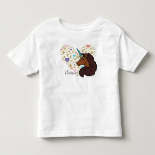 Afro-Einhorn   Einzigartiges Herz-Design Kleinkind T-shirt
