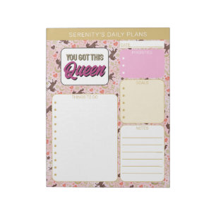 Afro-Einhorn-Herz- und Stern-Pink-Muster Notizblock
