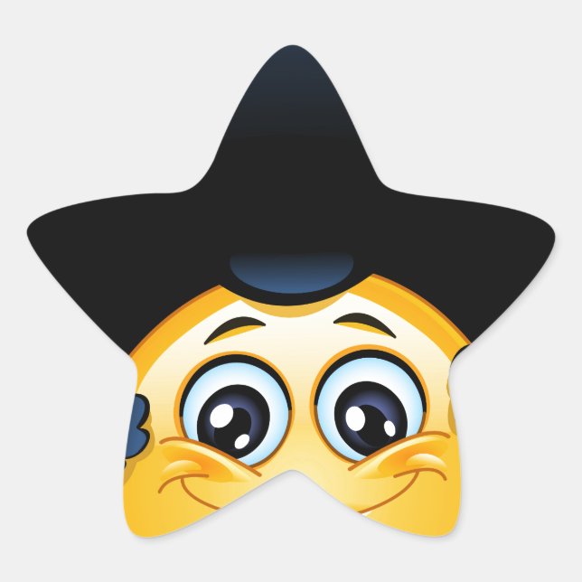 afro emoji  Stern-Aufkleber (Vorderseite)