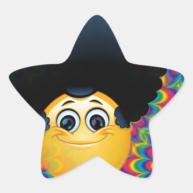 afro emojis  Stern-Aufkleber (Vorderseite)