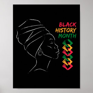 Afro-Frau Schwarze Geschichte Monat Farbe Männer F Poster