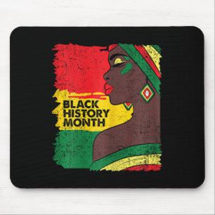 Afro-Frau Schwarze Geschichte Monat Farben Männer  Mousepad