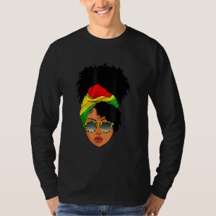 Afro Frauen Kopftuch Nubian Melanin Popping Black T-Shirt