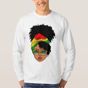 Afro Frauen Kopftuch Nubian Melanin Popping Black T-Shirt