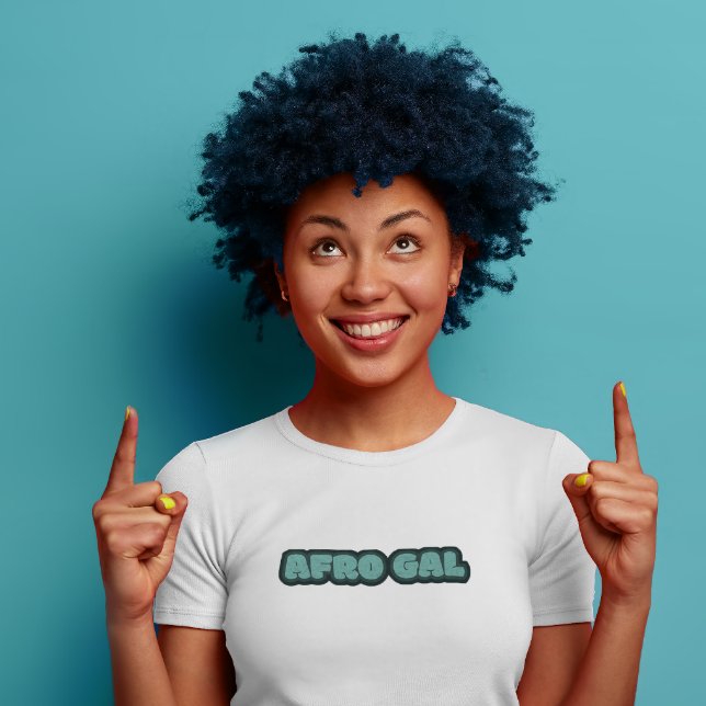 Afro Gal - Afro-American Woman Text T - Shirt (Afro Gal Text T Shirt)