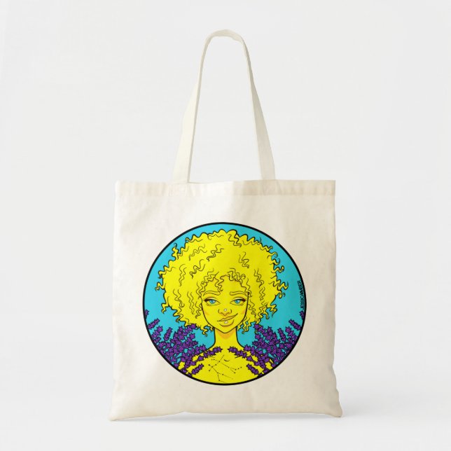 Afro Gemini Girl Tote Bag Tragetasche (Vorne)