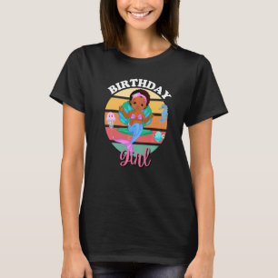 Afro Girl Birthday Afrikanisch Melanin Mermai T-Shirt
