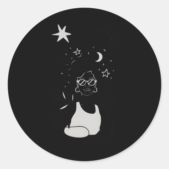 Afro Girl - Celestial Sticker (Vorderseite)