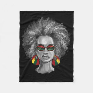 Afro Girl Natural Hair Black Women Fleecedecke