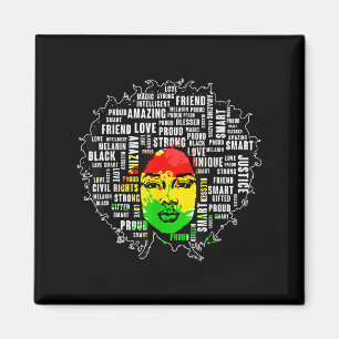 Afro Girl Shirt Black History Montag Afrikanisches Magnet