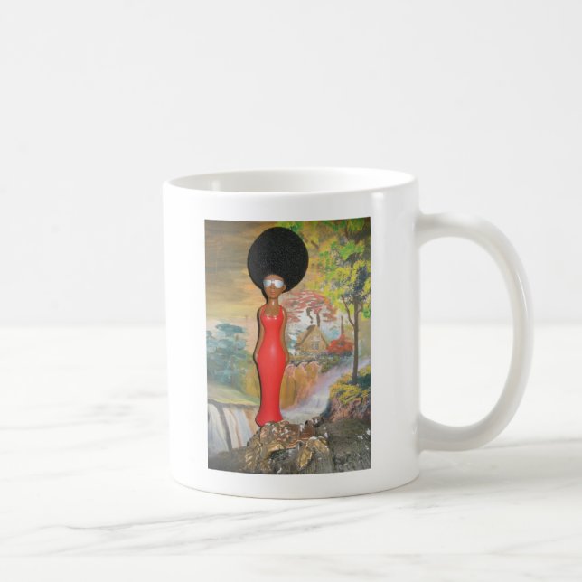 Afro Glam: Eine zeitlose Schönheit Kaffeetasse (Rechts)