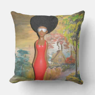 Afro Glam: Eine zeitlose Schönheit Kissen