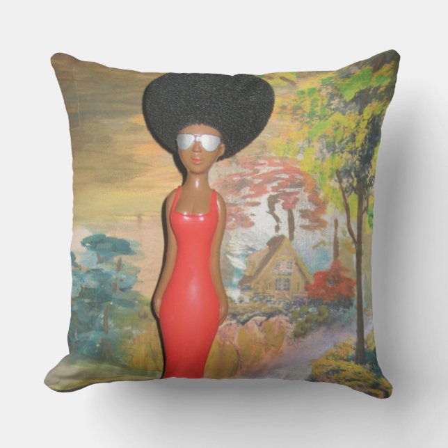Afro Glam: Eine zeitlose Schönheit Kissen (Vorderseite)